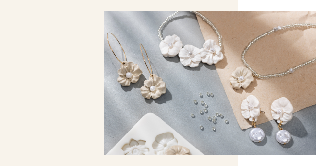 Joyas hechas de arcilla para joyería.