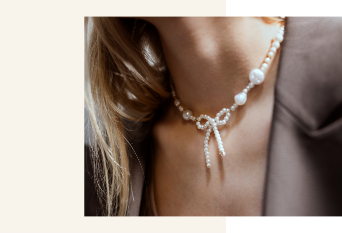 Collar de pequeñas perlas