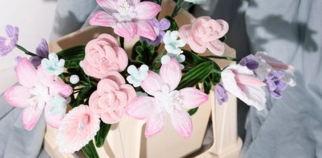 flores de chenilla