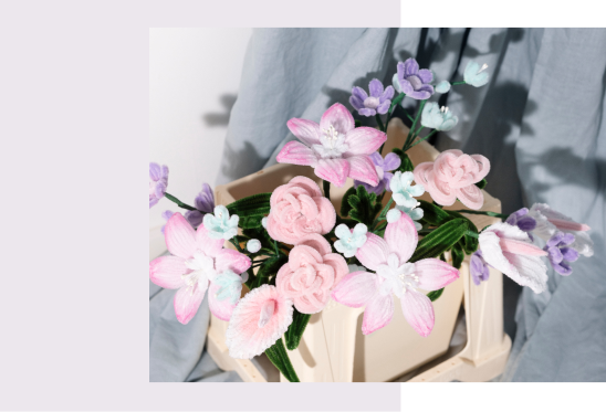 Ramo de flores de chenilla