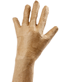 Mano de papel maché