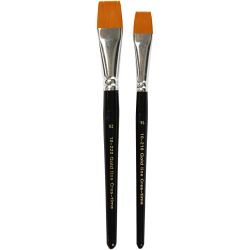 Pinceles de línea dorada, medida 16+20, L. 19-20 cm, A: 17-24 mm, plano, 2 ud/ 1 paquete
