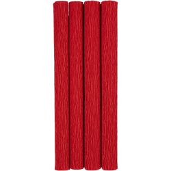 Papel crepé, hoja 25x60 cm, Relación crêpe: 180%, 105 gr, rojo, 4hoja/ 1 paquete
