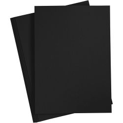 Tarjeta, A4, hoja 210x297 mm, 220 gr, negro, 10 ud/ 1 paquete