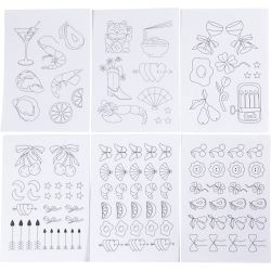 Papel Hidrosoluble para Bordado, Dise&ntilde;os decorativos, A5, hoja 148,5x210 mm, 6 hoja/ 1 paquete