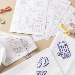 Papel Hidrosoluble para Bordado, Dise&ntilde;os decorativos, A5, hoja 148,5x210 mm, 6 hoja/ 1 paquete