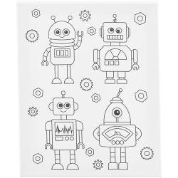 Lienzo de pintura estampado, Robots , P: 1,6 cm, medidas 24x30 cm, 360 gr, 1 ud
