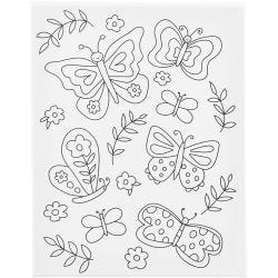 Lienzo de pintura estampado, Mariposas, P: 1,6 cm, medidas 24x30 cm, 360 gr, 1 ud