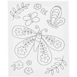 Lienzo de pintura estampado, Mariposa grande, P: 1,6 cm, medidas 24x30 cm, 360 gr, 1 ud