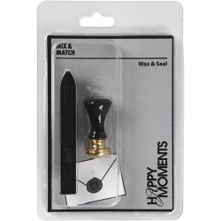 Kit para sellar con cera, dia 17 mm, negro, 1 set