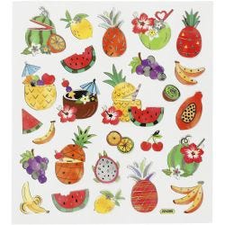 Pegatinas, frutas exóticas, hoja 15x16,5 cm, 1 hoja