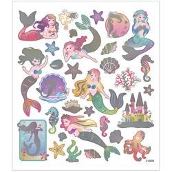 Pegatinas, Sirenas, hoja 15x16,5 cm, 1 hoja