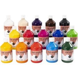 Pintura Acrilica Glossy, surtido de colores, 15x500 ml/ 1 paquete