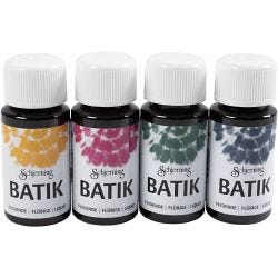 Tinte batik, azul armada, verde, rosa, amarillo, 4x50 ml/ 1 paquete