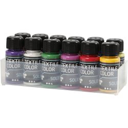Sólido textil, opaco, surtido de colores, 12x50 ml/ 1 paquete