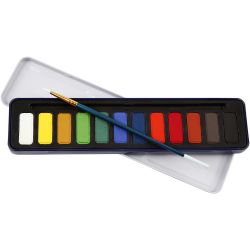 Kit de Acuarelas, medidas 12x30 mm, surtido de colores, 12 color/ 1 paquete