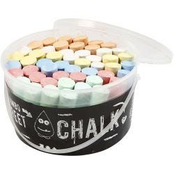 Tiza para Pavimento, surtido de colores, 50 ud/ 1 cubo