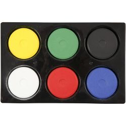 Acuarelas, A: 16 mm, dia 44 mm, colores primario, 1 paquete
