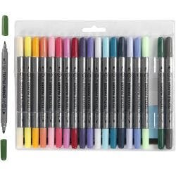 Rotuladores para tela, trazo ancho 2,3+3,6 mm, colores adicionales, 20 ud/ 1 paquete