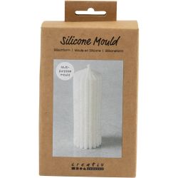 Molde de Silicona, Cilindro estriado, A: 12 cm, dia 4 cm, 1 ud/ 1 paquete