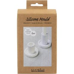 Molde de silicona, Porta vela, A: 6,5+7,5 cm, dia 7,3 cm, 2 ud/ 1 paquete