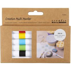 Rotulador Creativo Multiusos, trazo ancho 4 mm, surtido de colores, 6ud/ 1 paquete