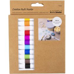 Rotulador Creativo Multiusos, trazo ancho 4 mm, surtido de colores, 12 ud/ 1 paquete