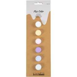 Pintura para manualidades Plus Color, colores pastel, 6x5ml/ 1 paquete