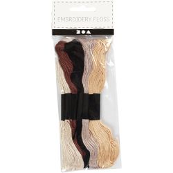 Embroidery Thread, thickness 1 mm, natural, 6 bundle/ 1 pack