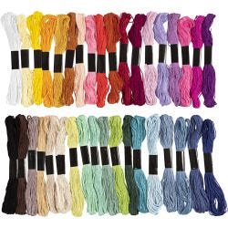 Hilo de Bordado, grosor 1 mm, surtido de colores, 42 fajo/ 1 paquete