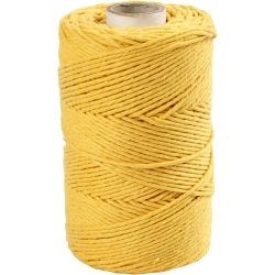 Cuerda de Macramé, L. 198 M, dia 2 mm, amarillo, 330 gr/ 1 rollo