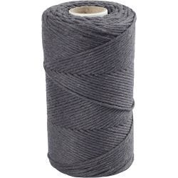 Cuerda de Macramé, L. 198 M, dia 2 mm, gris, 330 gr/ 1 rollo