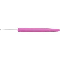 Gancho de crochet, medida 2,5, L. 13,3 cm, medidas 2,5 mm, rojo claro, 1 ud