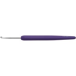 Gancho de crochet, medida 3, L. 13,3 cm, medidas 3 mm, morado, 1 ud