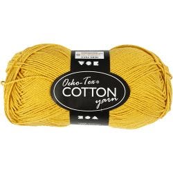 Hilo de algodón, medida 8/4, L. 170 M, curry, 50 gr/ 1 bola