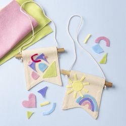 Pancarta de pared peque&ntilde;a, Forma de cola de golondrina, A: 12 cm, A: 10,5, 300 gr, color natural claro, 2 ud/ 1 paquete