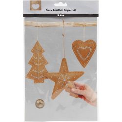 Adornos navideños de cuero sintético