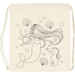 Mochila, Sirena, medidas 37x41 cm, 110 gr, color natural claro, 1 ud