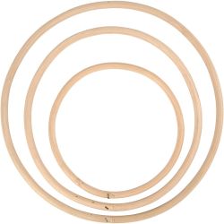Anillo de bambú, dia 15,3+20,3+25,5 cm, 3 ud/ 1 set