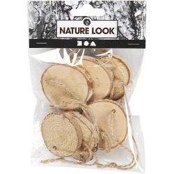 Disco de madera con agujero para cuerda