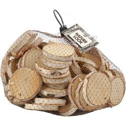 Discos de madera con agujero