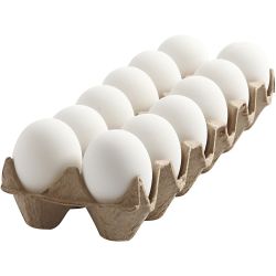 Huevos, A: 6 cm, blanco, 12 ud/ 1 paquete
