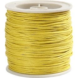Cordón de algodón, grosor 1 mm, amarillo, 40 m/ 1 rollo