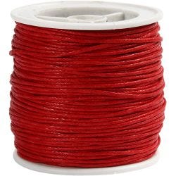 Cordón de algodón, grosor 1 mm, rojo, 40 m/ 1 rollo