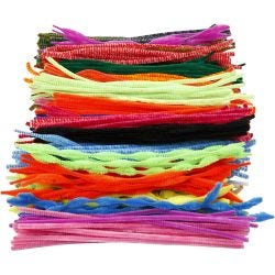 Chenilla, L. 30 cm, grosor 6-15 mm, surtido de colores, 500 stdas/ 1 paquete