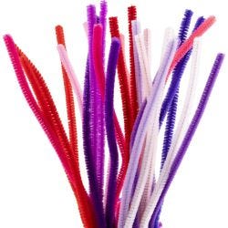 Chenilla, 30 cm, 6 mm, lila / rosa oscuro, 25ud/ 1 paquete