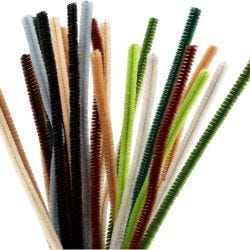 Chenilla, L. 30 cm, grosor 6 mm, natural, 25ud/ 1 paquete