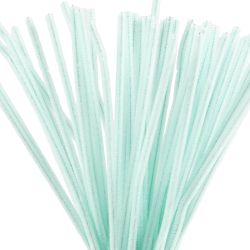 Chenilla, L. 30 cm, grosor 6 mm, azul turquesa light, 50ud/ 1 paquete