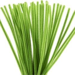 Chenilla, 30 cm, 6 mm, verde lima, 50ud/ 1 paquete