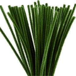 Chenilla, 30 cm, 6 mm, verde, 50ud/ 1 paquete